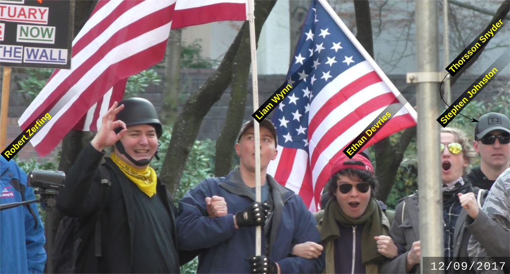 Local fascist Stephen Johnston has also participated in Joey Gibson's hate rallies.  https://rosecityantifa.org/articles/psu-fascists/#stephen-johnston