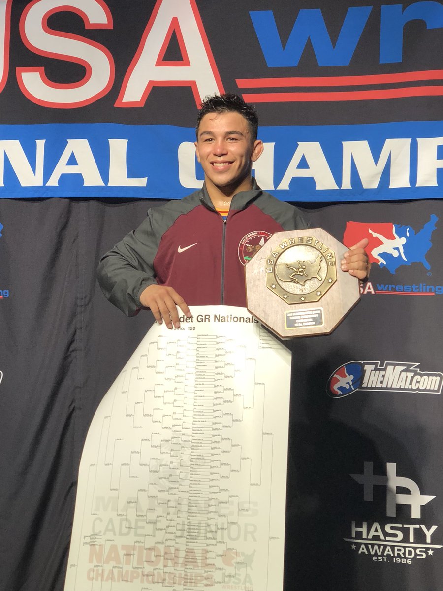 calUSAwrestling's tweet photo. Congratulations to our 2nd #fargo2018 Junior Greco National Champion at 152lbs @p8in_ !!ππΊπΈπ https://t.co/YsWb0P68jg