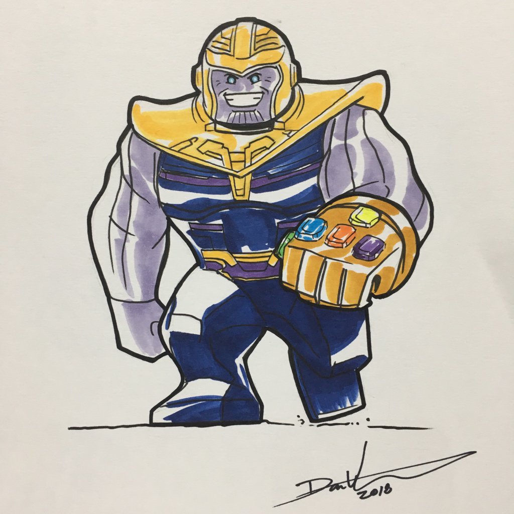 Dan on "Lego Marvel Thanos Sketch completed. #sdcc https://t.co/EYH2PgOEpA" / Twitter