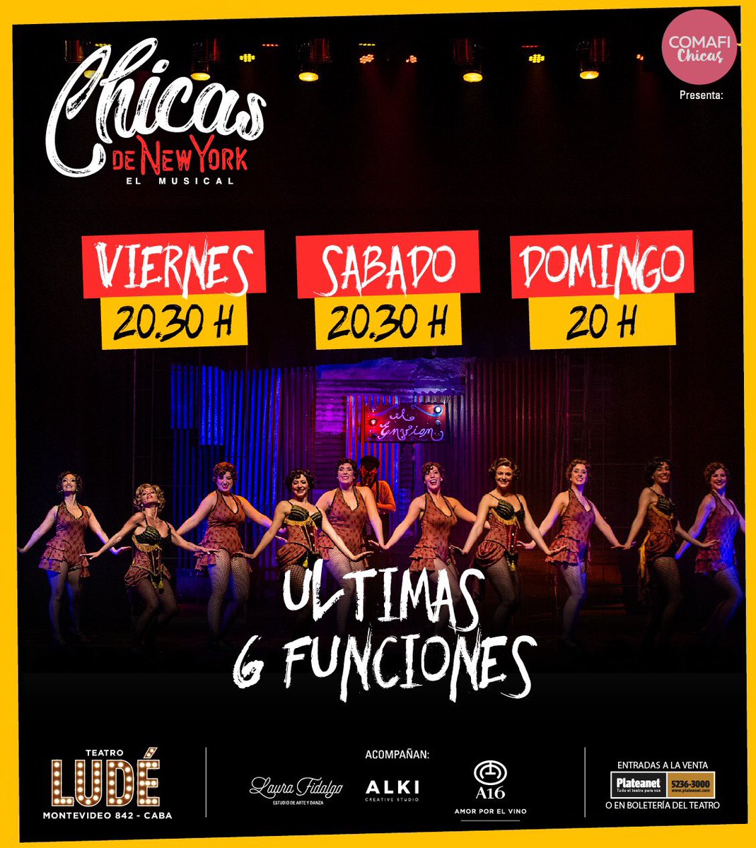 Hoy viene <a href="/soybeluetchart/">beluetchart</a> a la funcion de @chicasdenewyork al <a href="/LudeTeatro/">Teatro LUDÉ</a> Montevideo 842 solo quedan 6 funciones