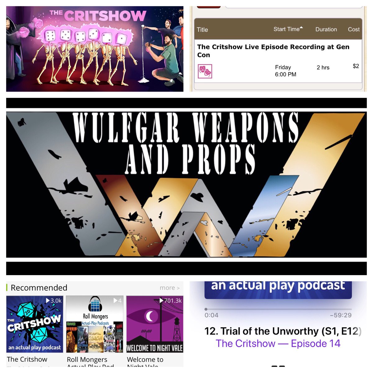 RevDeschain's tweet photo. We’ve got a special mini Friday episode, in honor of very exciting news dealing with @JamesWulfgar and Wulfgar Weapons and Props! Enjoy! #monsteroftheweek #thecritshow #wulfgarweapons #rpg #tabletop #d6 #pbta https://t.co/h3I7WMzGo6