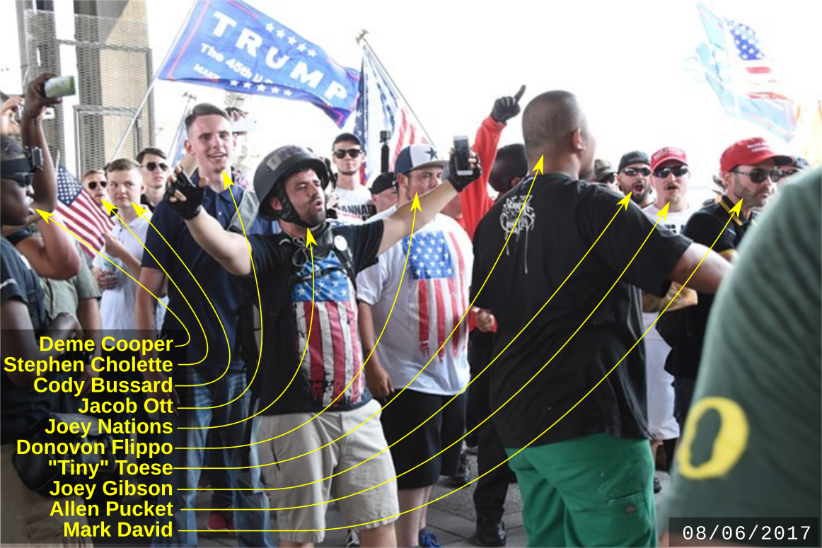 Local fascist Cody Bussard has participated in a number of Joey Gibson's hate rallies  https://rosecityantifa.org/articles/psu-fascists/#cody-bussard