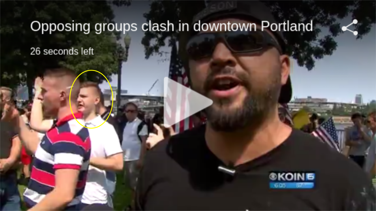 Local fascist Cody Bussard has participated in a number of Joey Gibson's hate rallies  https://rosecityantifa.org/articles/psu-fascists/#cody-bussard