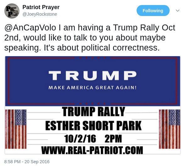 Gibson invited avowed national socialist Volodymyr Kolychev to speak at one of his earliest pro-Trump rallies.  https://rosecityantifa.org/articles/psu-fascists/#volodymyr-sergiyevich-kolychev