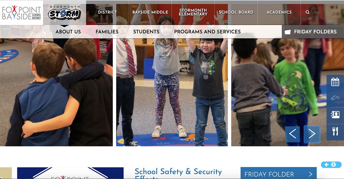 4SchoolsCESA6's tweet photo. Kudos to @foxbayschools on its beautiful new responsive website! https://t.co/WoJQvG8ahK Great job @Orth_Tech leading your redesign with CMS4Schools. Enjoy!! #4SchoolsFamily https://t.co/KoKH9vgiLI