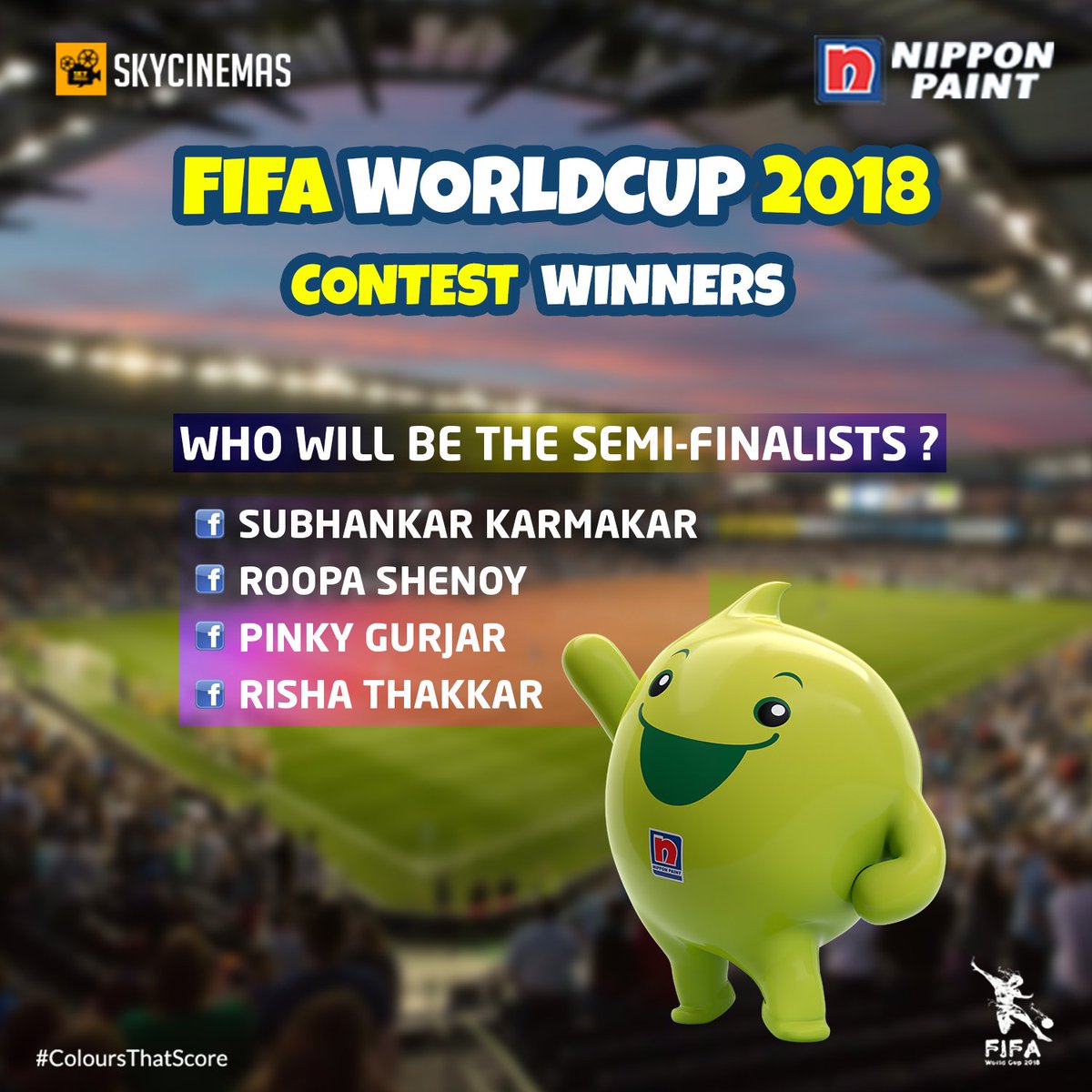 NipponIndia's tweet image. List of winners ! Congratulations!

  #NipponPaint #ColoursThatScore #FIFAWorldCup2018