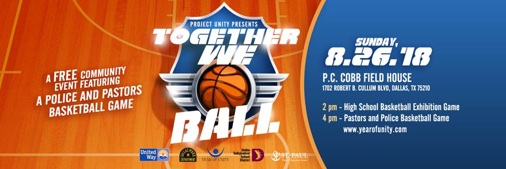 ProjectUnityNTX's tweet photo. Did you miss our Together We Ball community event last year? No worries! You will get a chance this year to come out, enjoy FREE family activities &amp; watch a basketball game between local police officers, &amp; pastors. For more information visit: https://t.co/Ld0uKCX1M2 https://t.co/5b7ycUfwDI