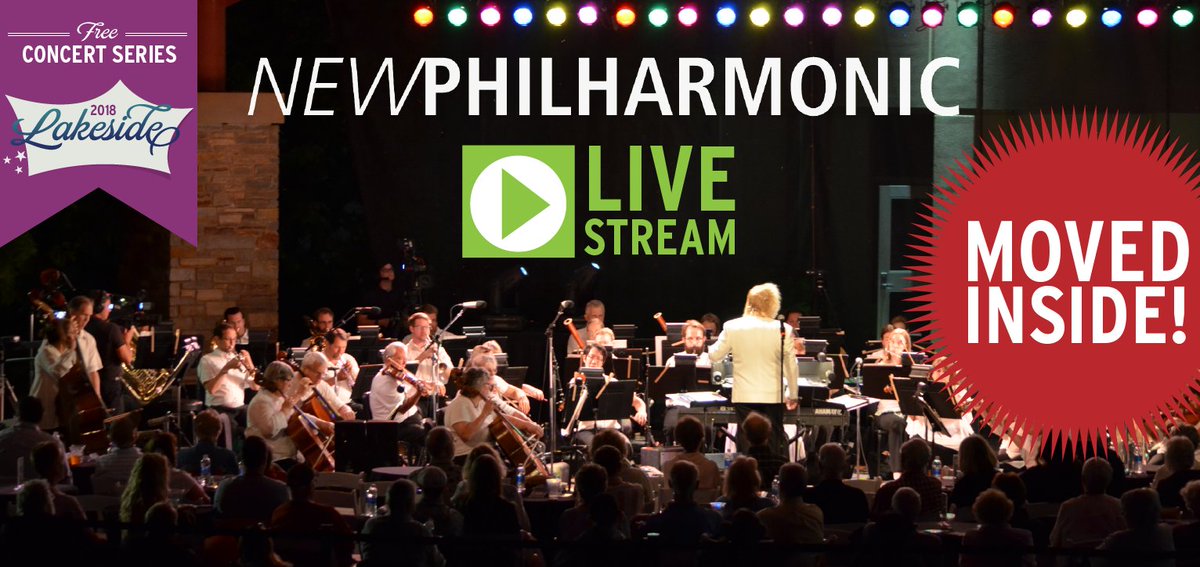 Due to inclement weather, New Philharmonic will perform inside our Belushi Performance Hall this evening at 7:30p. 780 FREE reserved tickets will be distributed on a first-come, first-served basis beginning at 5P in the MAC Lobby. A limit of 2 tickets per person.