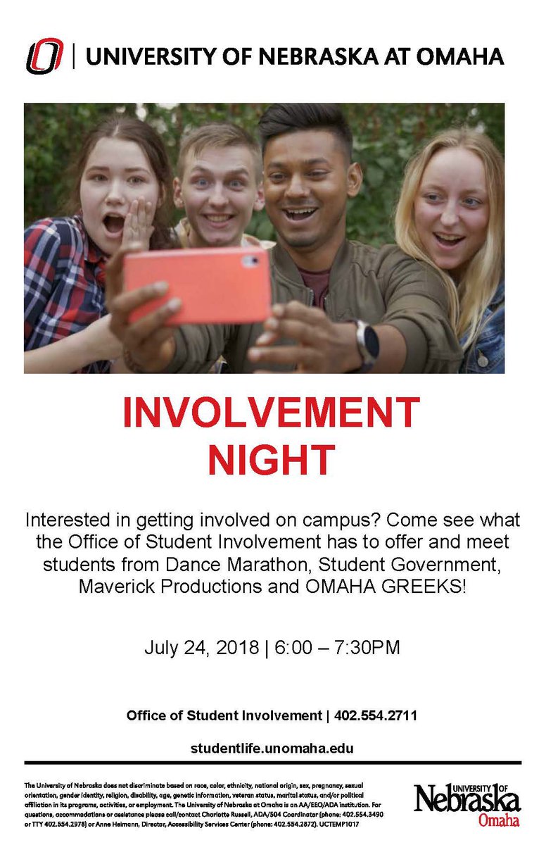 Are you an incoming student wanting to get involved on campus? Stop by our 2nd Involvement Night of the summer happening on July 24th from 6-7:30 PM in MBSC. You’ll have the chance to meet students involved in the Office of Student Involvement! Plus we’ll have free ice cream 🍦🤘