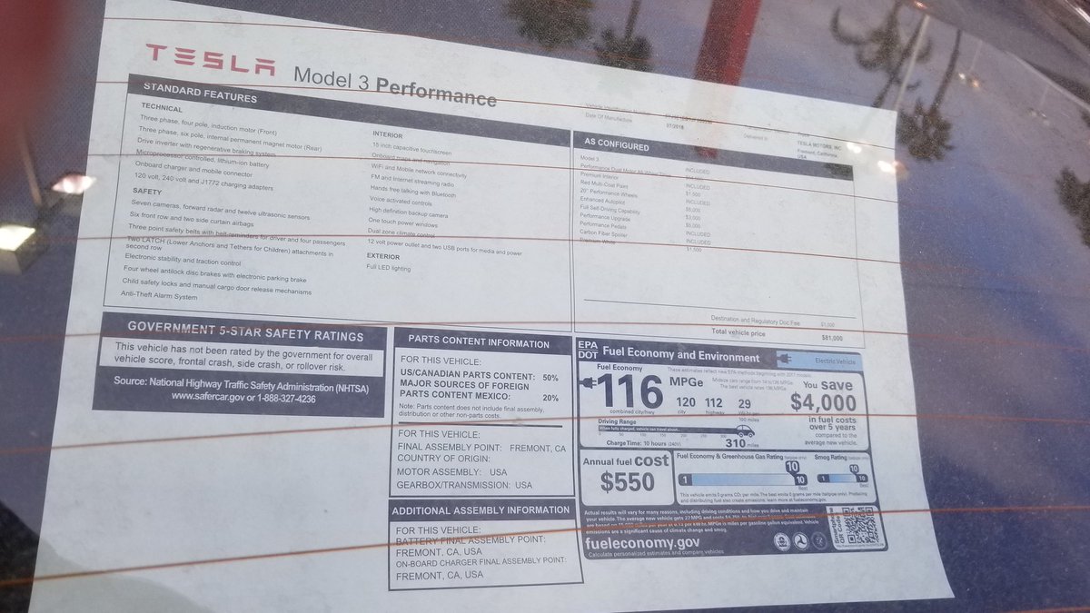 Treyles's tweet image. Tesla Model 3 AWD Performance sighting!!!!! 😱😱😱❤️❤️❤️ #teslamodel3performance #awd  #tesla