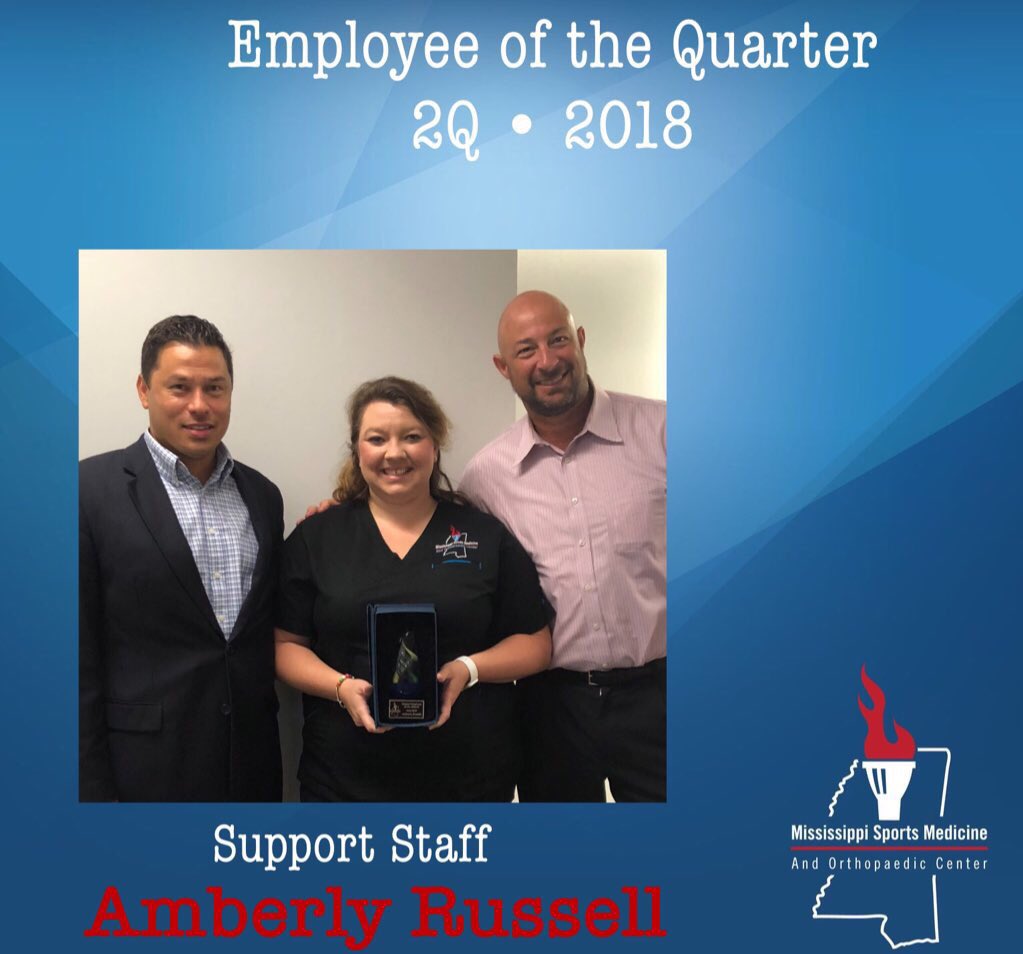 MissSportsMed's tweet photo. Join us in congratulating our Employees of the Quarter - 2Q 2018 Gwen Lloyd, Clinic Staff and Amberly Russell, Support Staff. Congratulations Gwen and Amberly! Pictured: Amberly Russell, center, Allen Anderson, MSMOC CFO, left and Glen Silverman, MSMOC CEO, right.
#mastersofone https://t.co/jQ0U1uXCc1
