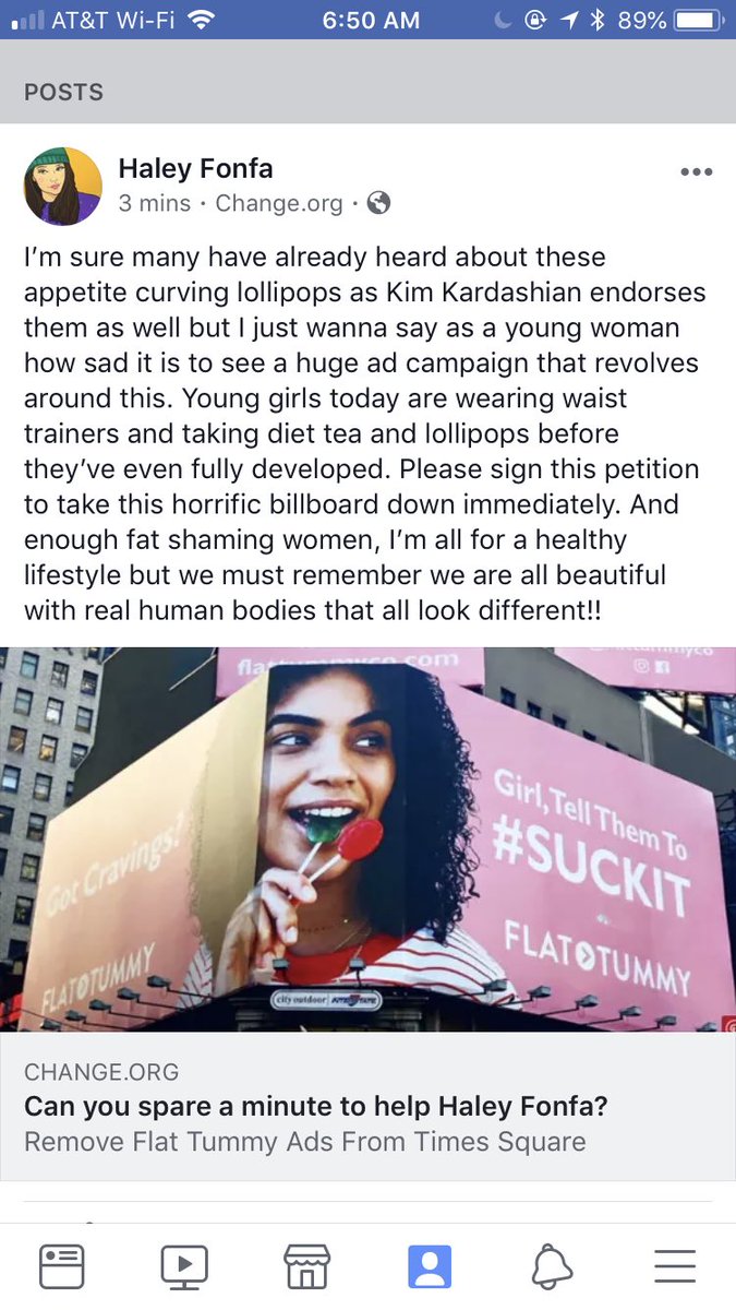 artfonfa's tweet photo. ENOUGH fat shaming women!! These companies with their diet tea and appetite curving lollipops are so destructive. Please sign this petition to get rid of the huge ad campaign billboard in Times Square promoting eating disorders to young women. https://t.co/WUiQYxL8M7 https://t.co/FBgw0PZW5J