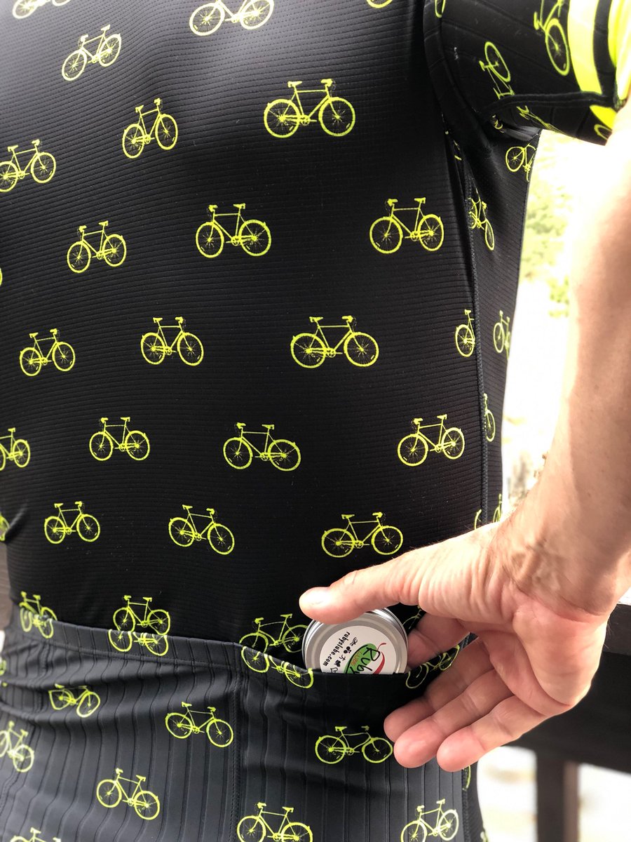 #Perfect for on the #bike! 1oz tin available at bit.ly/BuyRubys. #cycling #cyclist #onthemove #rubyslube #athlete #endurance