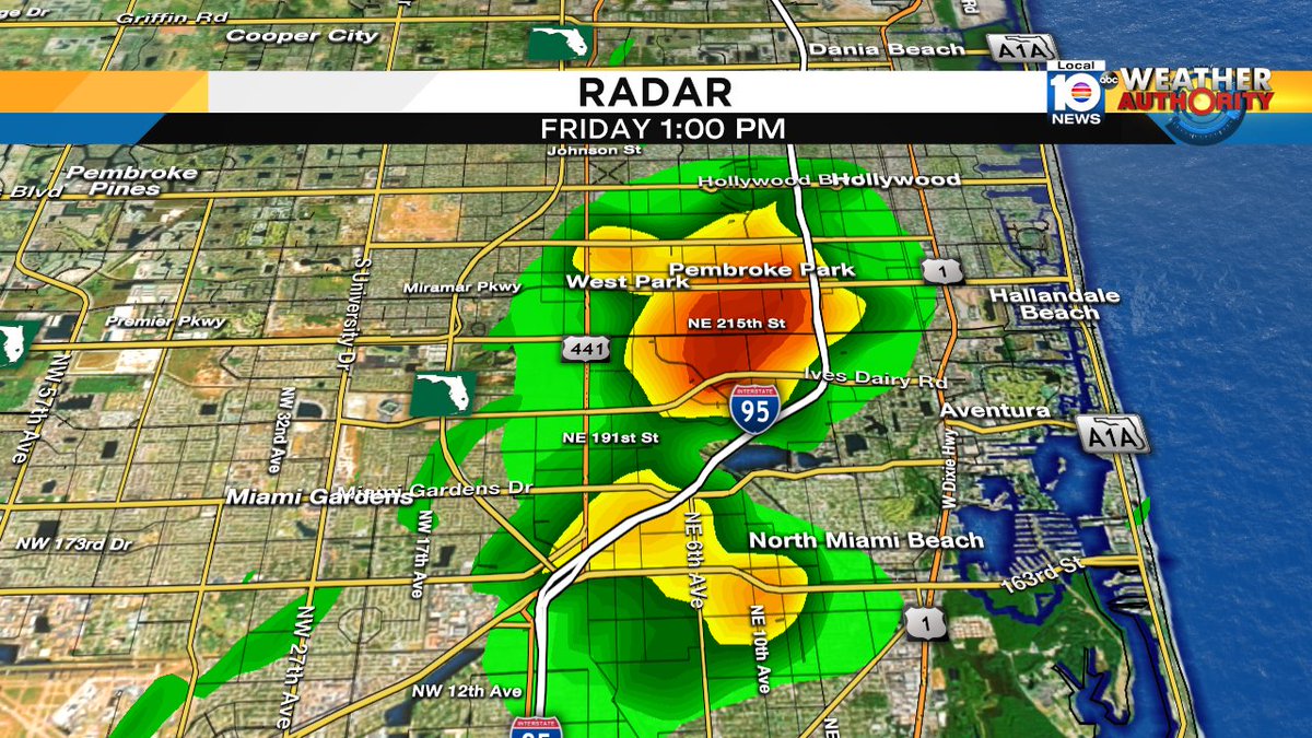 Heavy downpours affecting #Miami-Dade & #Broward along I-95.  #FLL #flwx https://t.co/3QPPePlZ32