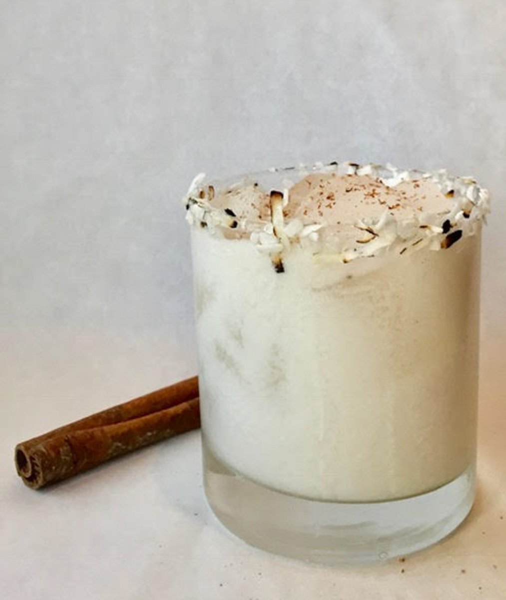 Our new Rye in the Coconut cocktail is perfect for summer with Wild Turkey, Coconut Milk, Orgeat, Cinnamon, and Lime