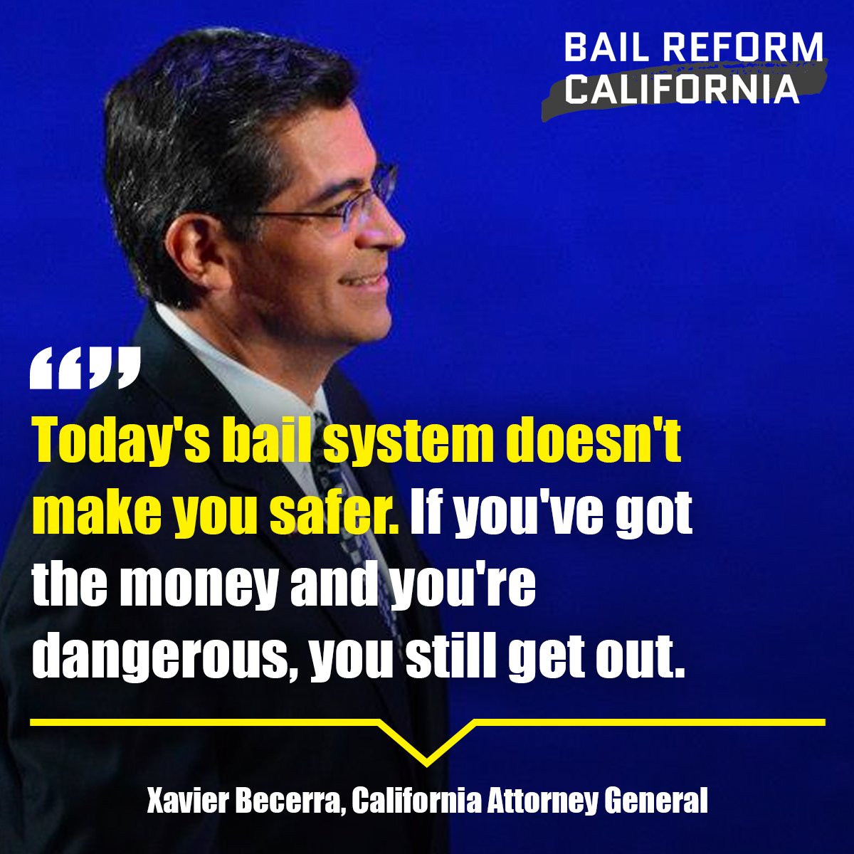 BailReformCA's tweet photo. California Attorney General @XavierBecerra is the state’s top law enforcement official. He knows today’s bail system is only exacerbating social and racial inequality, and doesn’t make us any safer. 

Let's #EndMoneyBail: https://t.co/8atmIMUzm7 https://t.co/6QIg0Ns988
