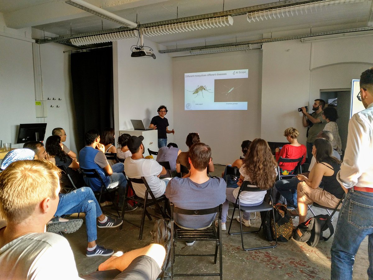 theaiscope's tweet photo. Vector biologist, Galo, sharing his field expertise on mosquitos. Their resistance to pesticides and close proximity to humans is compounded by issues in Peru, such as the accessibility of treatment for vector-borne diseases. #fightmalarianow #aiforgood #datascience https://t.co/sTotEUJTT8