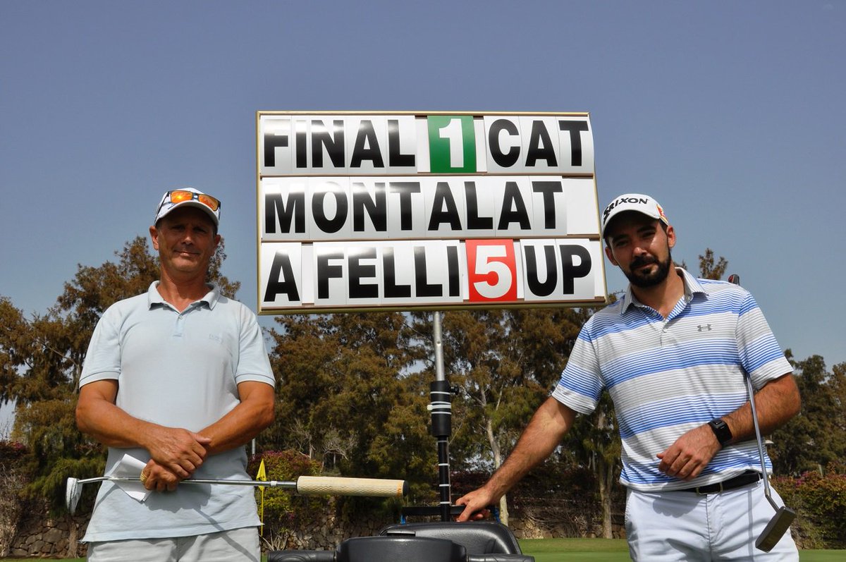 #matchplaylasamericas LIVE SCORING · THE FINALS Adam Felli wins his  second title in the #matchplay2018 (5 y 3) vs Jaume Montalat   #golflasamericas #tenerifegolf LIVE SCORING: bit.ly/2uEvHF8