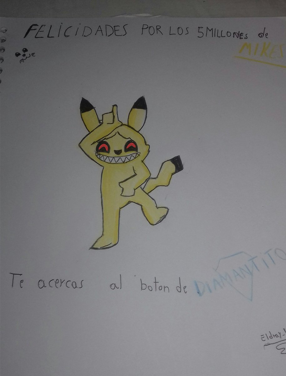 Papu_Eldrayyt's tweet photo. ¡¡Felicidades por los 5Millones de Mikies!!#PikachuMike2 Te jamo @MikecrackYT ya casa alcanzas el boton de 💎💎💎💎💎💎💎💎 

Me dejas reacccior en mi canal tu video plis🙏 https://t.co/zqNRCNEbf8