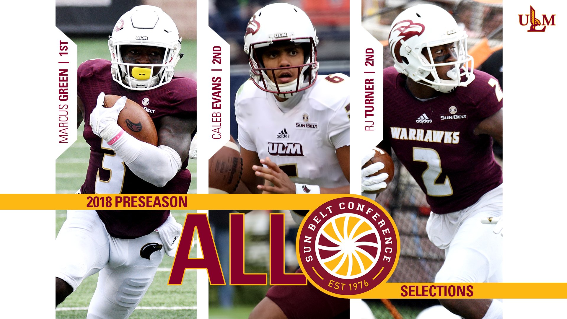 ULM Football on Twitter "Three ULM players have been named to the 2018