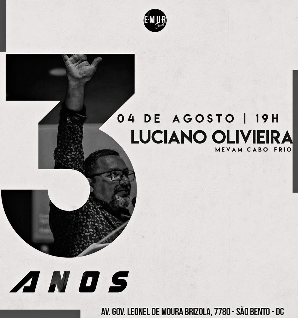Emur_Church's tweet photo. Venha agradecer ao Pai conosco pelos 3 anos desse ministério!
Dia 04/08 à partir das 19h.
Estará ministrando @LucianoReino do Mevam de Cabo Frio!
Você não pode ficar de fora!
Vem com a gente!
#emurchurch #tresanosemur #gratidao
#cultodeadoracao https://t.co/O3JditvOtR