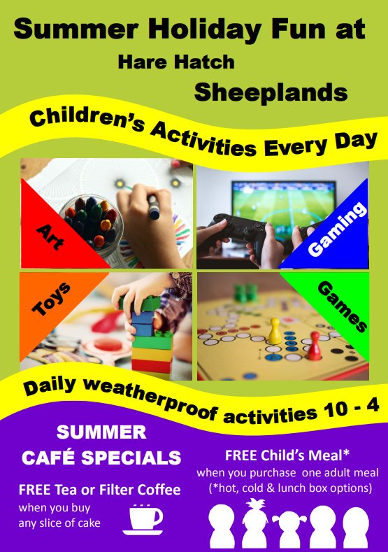 Also commencing tomorrow:

Fun for family and friends in the Garden Kitchen, whatever British Summer Time has to offer.

Board games, arts, crafts and toys as well as retro and modern video games!

Free kids meals with every adult meal and a free hot drink with every slice, too!