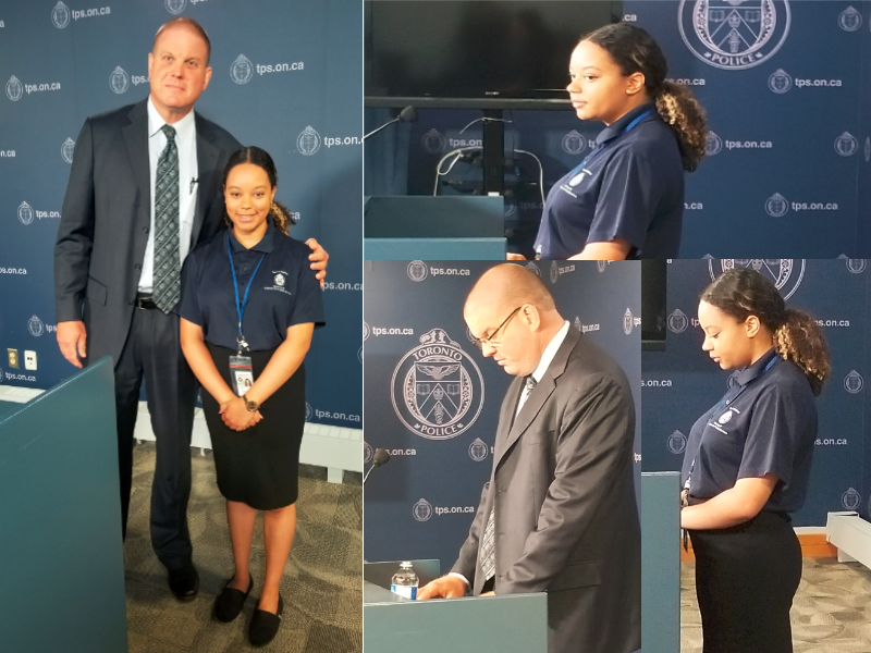 ChloeNDavies's tweet photo. Today, I took on the role as a @TorontoPolice Media Relations Officer for a news conference with @TPSHomicide Acting Inspector Hank Idsinga. Thanks for the opportunity Corporate Communications and @youthinpolicing! https://t.co/vET9giI27b