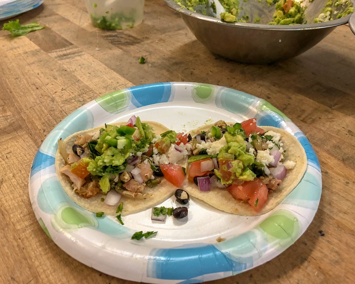 BreadProject's tweet image. Happy Friday! Do your weekend plans include tacos? This week, @18reasons’ Cooking Matters class made chicken tacos with fresh guacamole. Congratulations to the class for completing their 6-week budget and nutrition series.