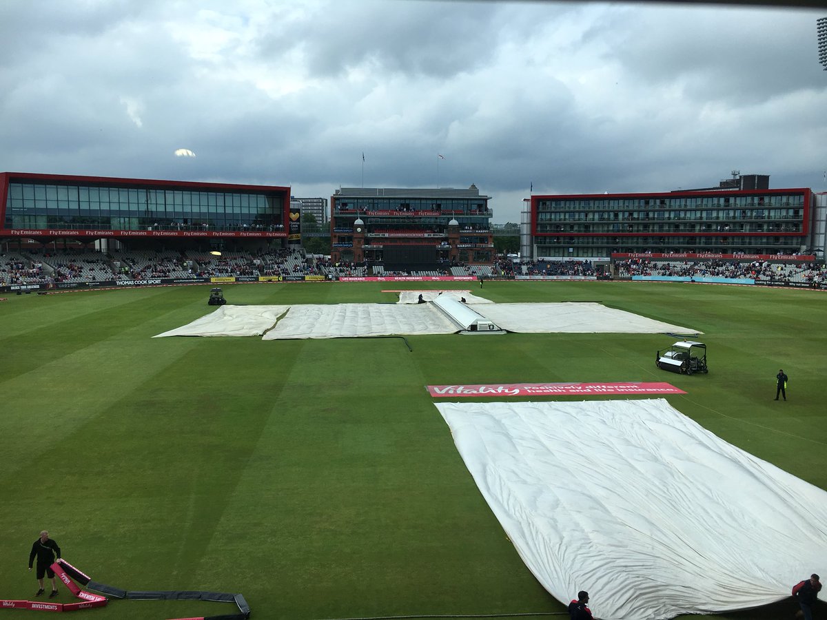 UPDATE: If there is no further rain, the toss will take place at 7:15pm and we’ll get underway at 7:45pm for a 14 over game.