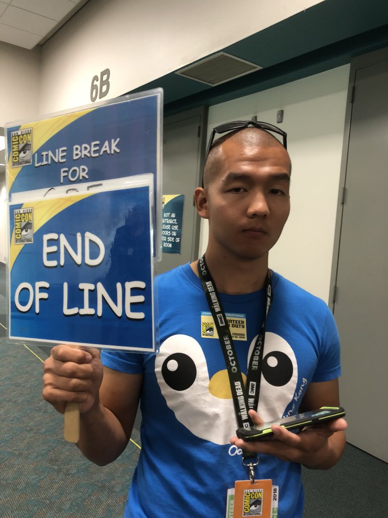 DawnAmsdenStark's tweet photo. In line for our first panel! This place is CRAY! #ccsd2018 #firsttimer https://t.co/EbGd8d6vuL