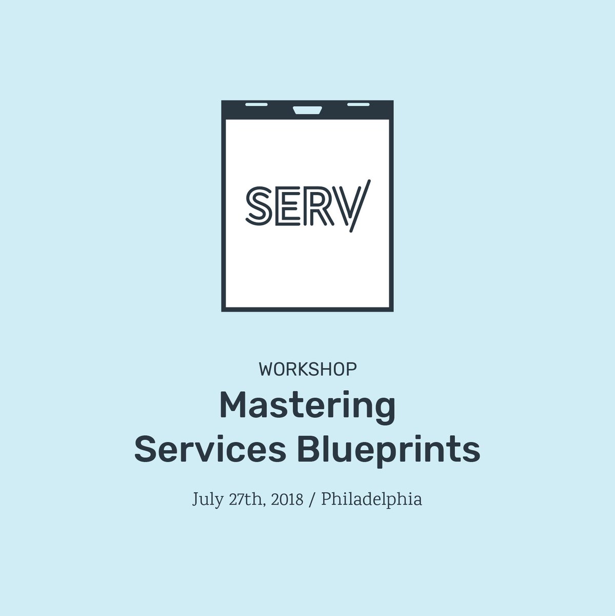SERV724's tweet photo. Join our "Mastering Service Blueprints" workshop one week from today, 07/27 in Center City Philadelphia. Lead by @richekelman https://t.co/6HUppmQfVc #servicedesign #accreditation #workshop a few seats are still available. https://t.co/NlpJVL5fNs