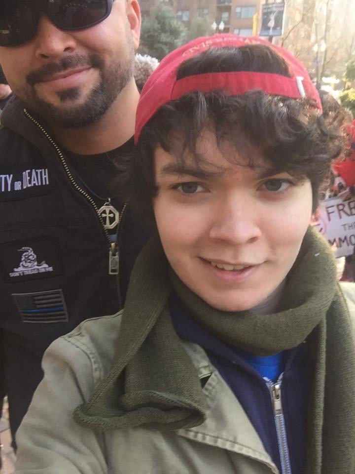 Ethan Devries aka Frankie Langley is a local white supremacist troll who has attended Joey Gibson's rallies along with his Identity Europa affiliated friends.  https://rosecityantifa.org/articles/psu-fascists/#ethan-francis-devries