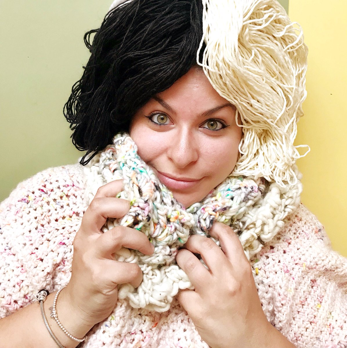 FibreThe's tweet photo. “Yarn is just essential darling, crucial don’t you know?
I just adore alpaca or a lovely merino.” #cruelladevil #yarnshop #yarnhoarder #smallbiz #independentshop #crowdfunder https://t.co/P1koiEybT0