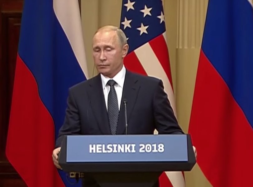 17/ And Putin displays a fourth Tongue-in-Cheek display is seen as Trump is saying, "I think it's" (during 4:28:19).