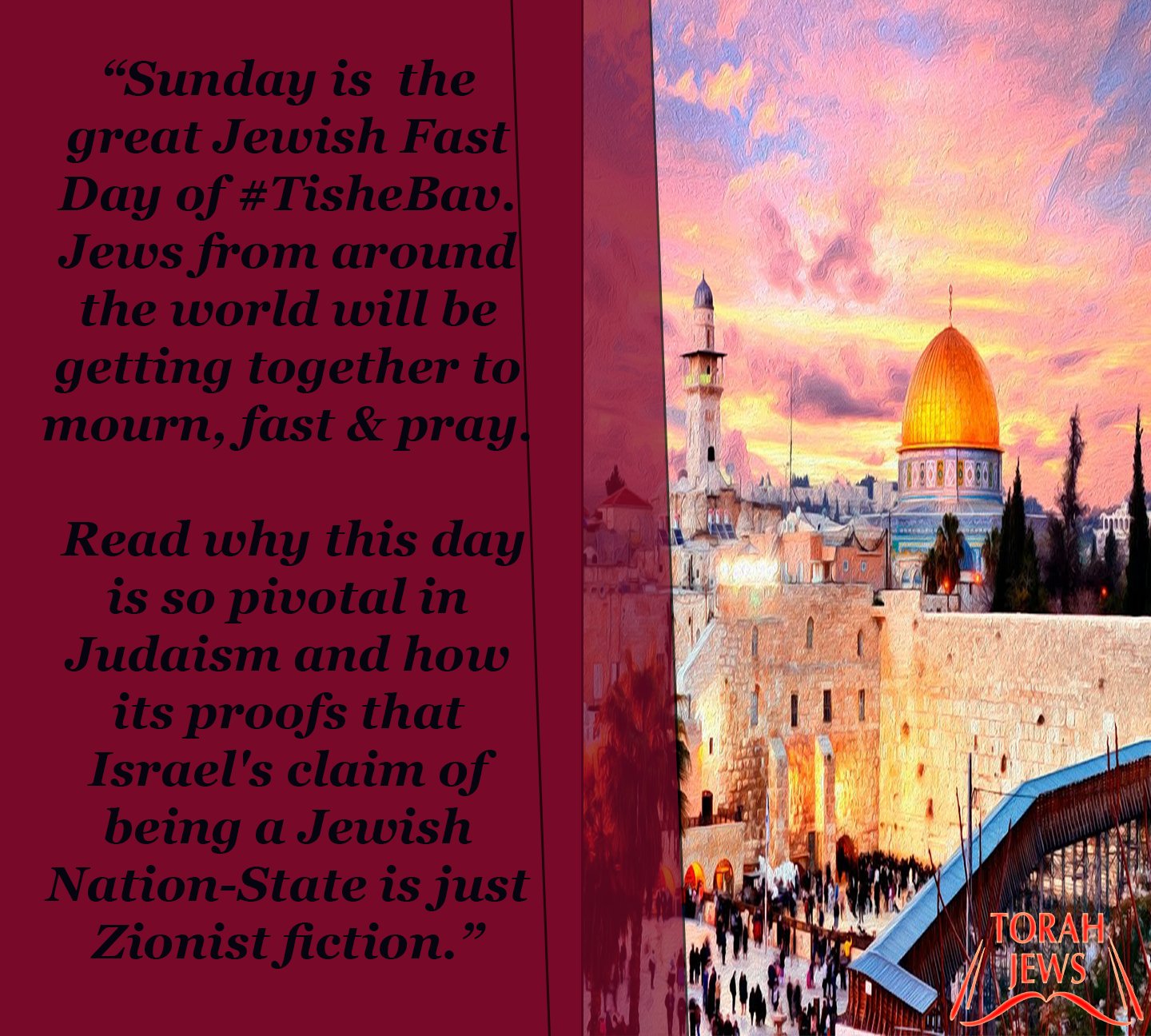 True Torah Jews on Twitter "This Sunday is the big Jewish Fast Day of