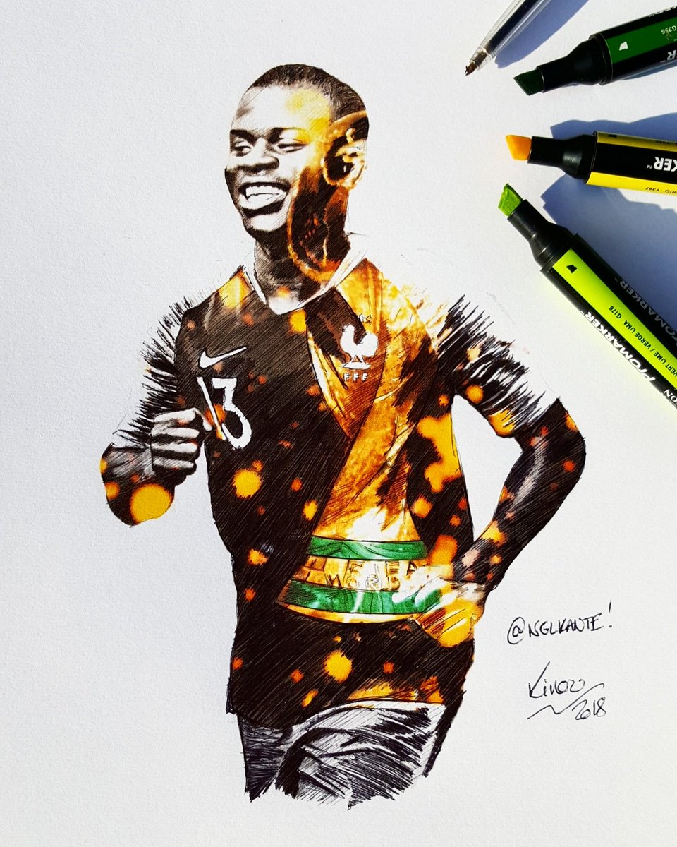 kinougram's tweet photo. Talent, sourire, discretion, simplicité... Merci pour tout @nglkante ... #dessin #kante #fiersdetrebleus https://t.co/9Cy7y6ZcSF