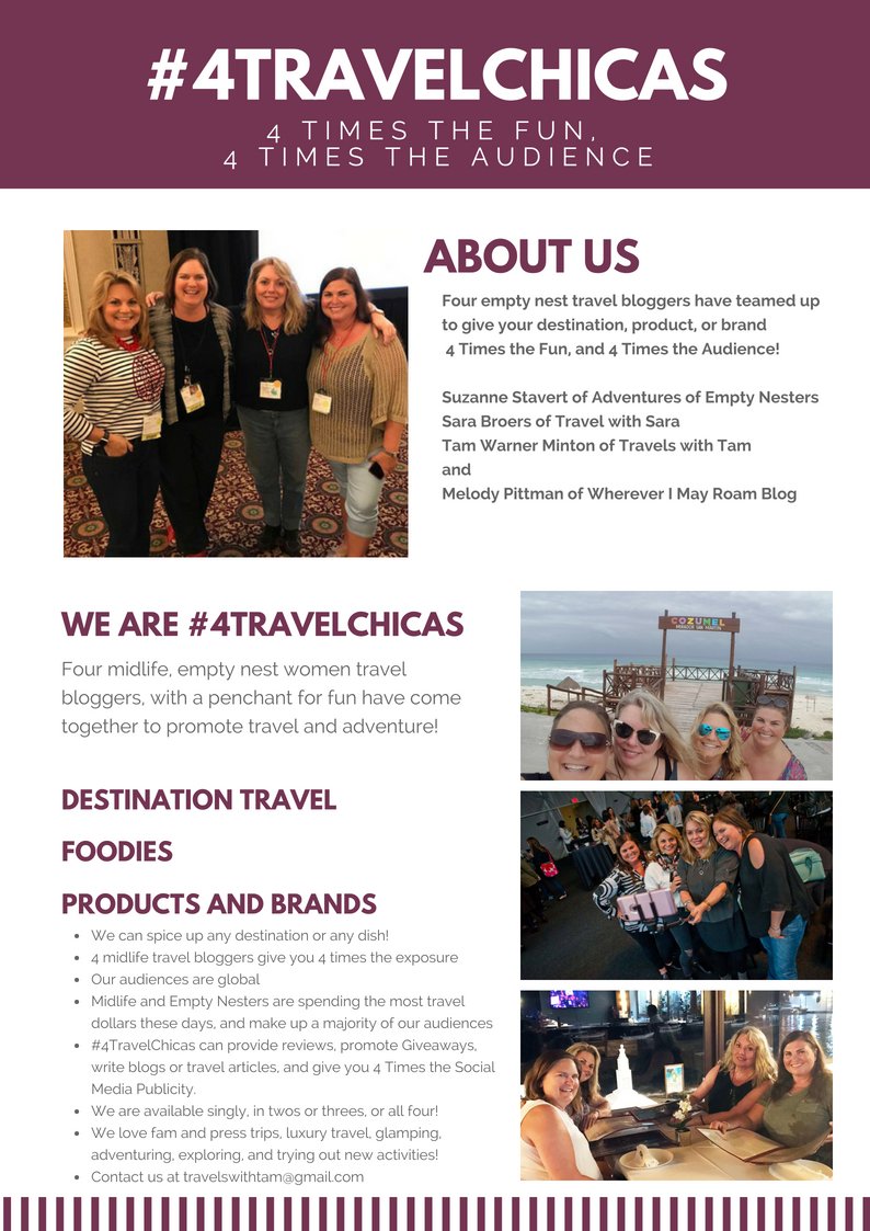 TravelwithTam's tweet photo. Does your brand or destination need some spicing up? You can count on the #4TravelChicas to liven it up! #4timesthefun #brands #destinations #travelblogs #travelblog #travelblogger #travelbloggers #emptynest #emptynests #emptynesters @cambodiaview https://t.co/qX1VyyK5uu