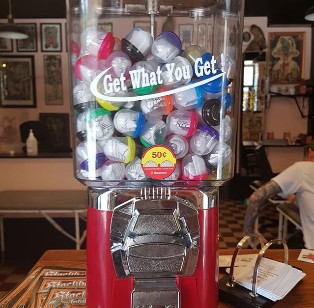 Kustom Hustle Tattoo on Twitter THANK YOU to all the people who have  gotten a 60 Get What You Get gumball machine tattoo We still have 60  designs available as well as