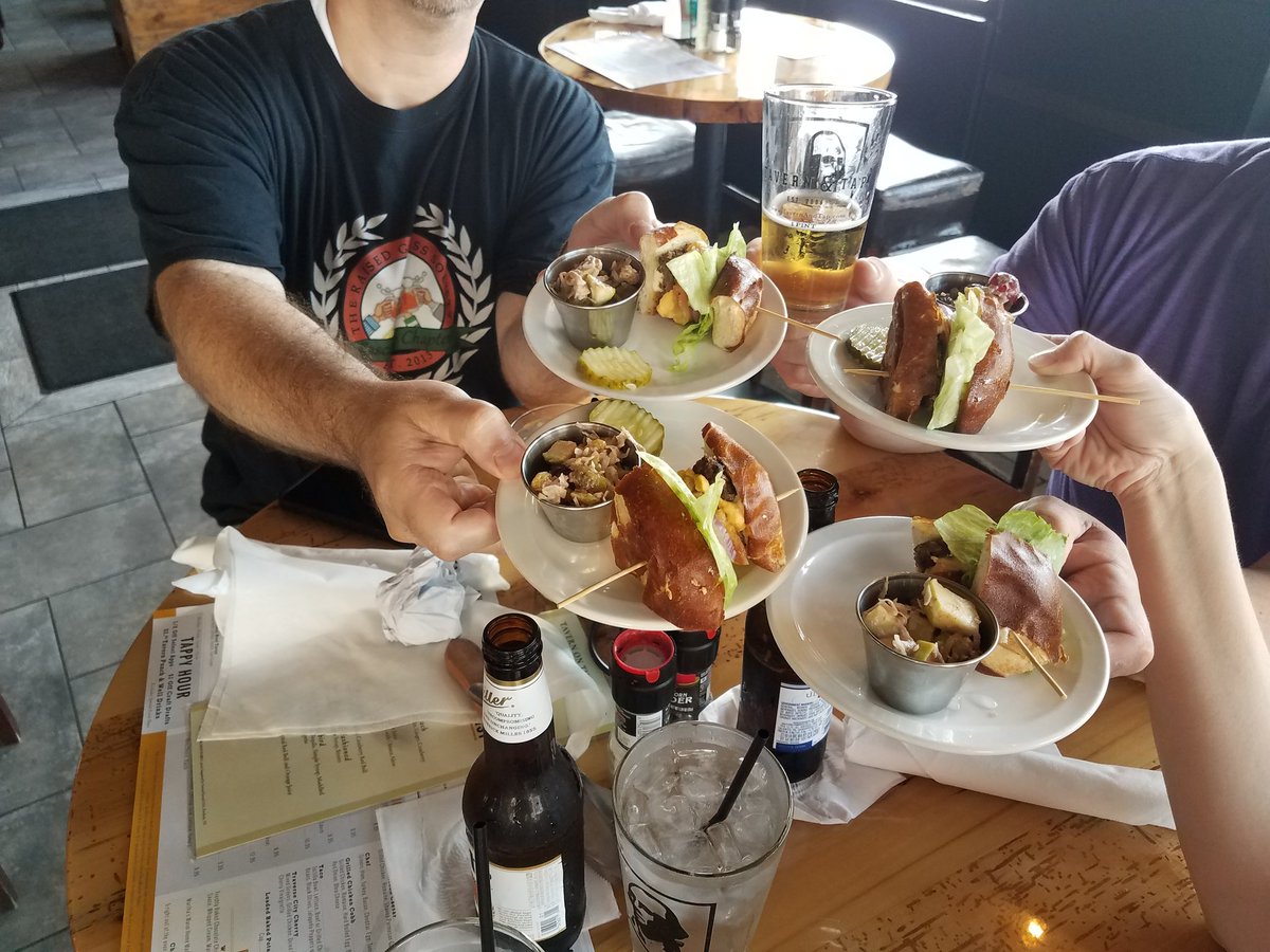 TheRaisedGlass's tweet photo. @TavernontheSqGR burger for @GrandwichGR got mixed reviews from the crew. But then Emily brought us cookies and we met the house ghost...SO cool!!! #raisedglass https://t.co/JWwfZh3pby