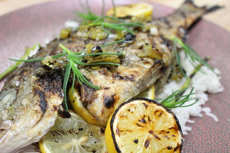 There are a million fish in the sea, but this one’s just for you. Grilled whole Dorade, with grilled scallion vinaigrette. #SantuariLA #TolucaLake #LosAngeles