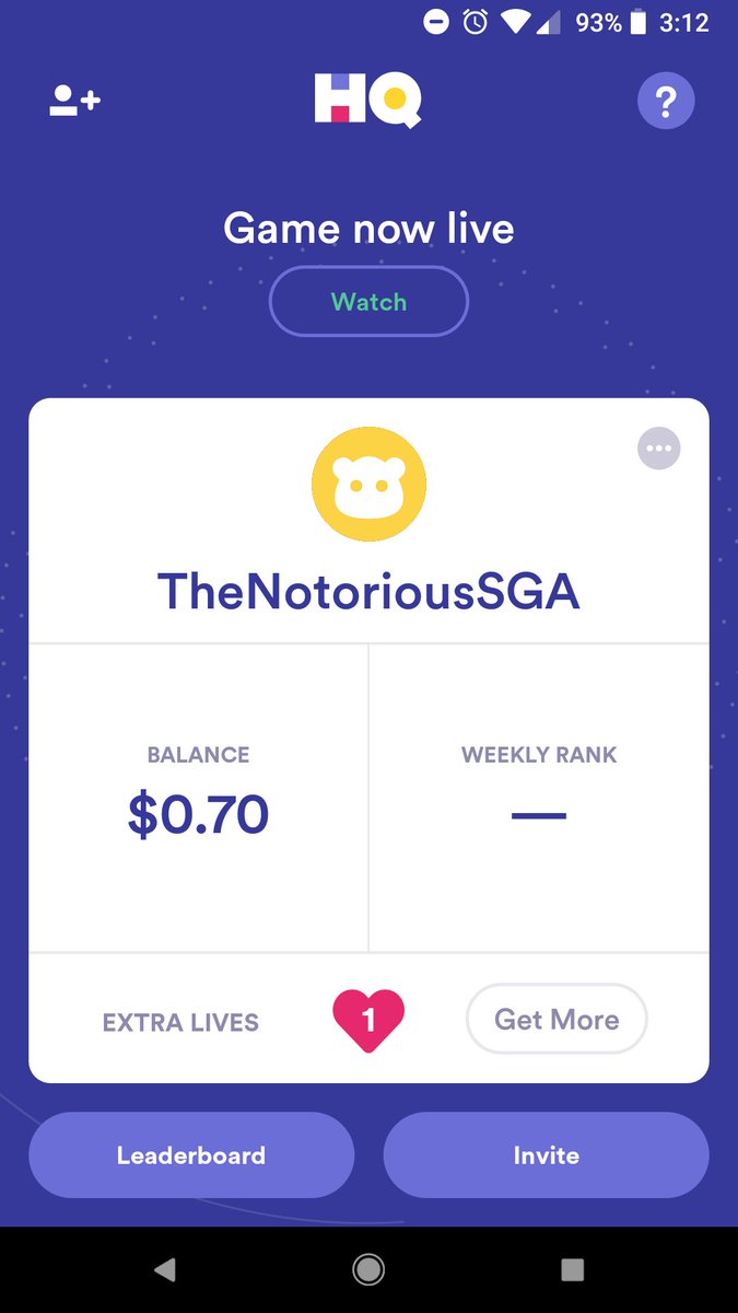Thanks @hqtrivia for the Birthday Present! 70 cents richer!