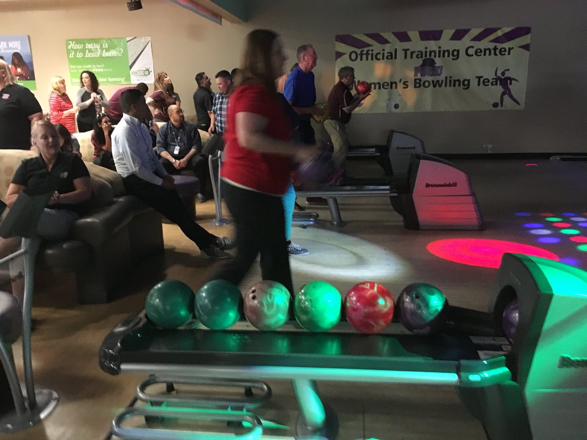 AngieKDavis19's tweet photo. Move over Professional Bowling Association!! @WallerISD is in the house - and they mean business! #leadersinaction #WISDadmin18 https://t.co/fWH5opd6yN