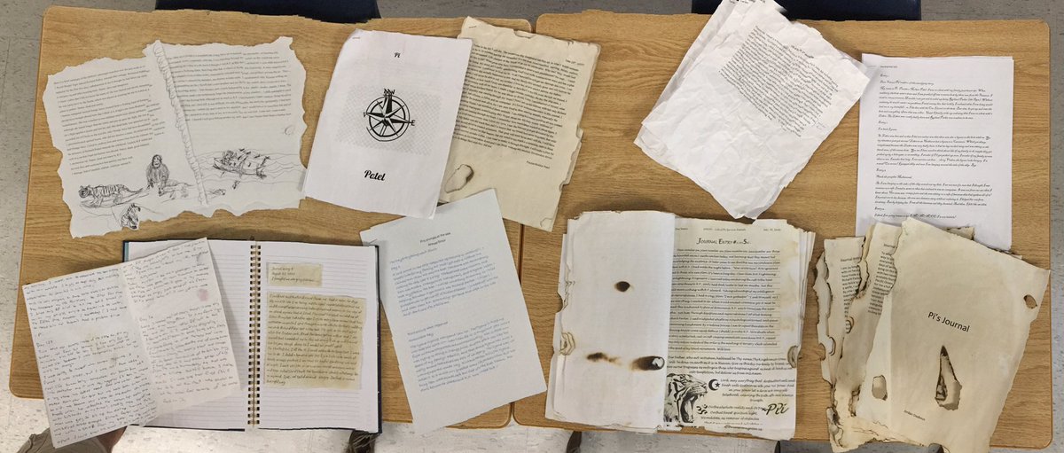 MrDuarteEdu's tweet photo. Today's #LifeOfPi #SurvivalJournals did not disappoint. Had a great time going through some of the writing and seeing how students infuse their personalities into Pi's. #ENG4U #LDCSBSummerSchool https://t.co/zBij1sGi7X
