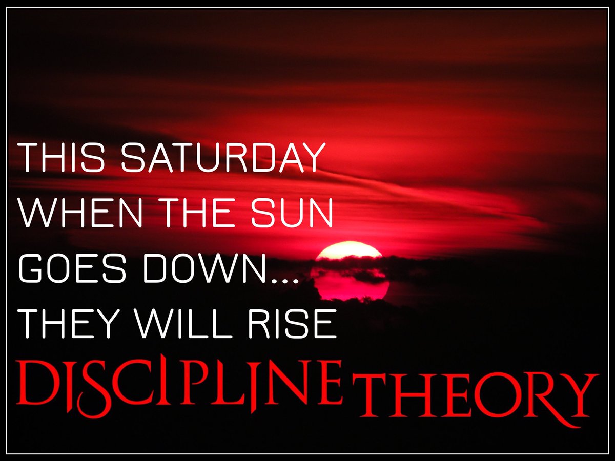This Saturday
When the 🌞 Sun
Goes down...
They will Rise
@DisciplinTheory 

At #TheVillagePub in #lindenhurst NY
With @DemonScarNYC #Deaddayrising & #ShareTheBurden
@longislandmusic #darkrock #industrialrock #vampirerock