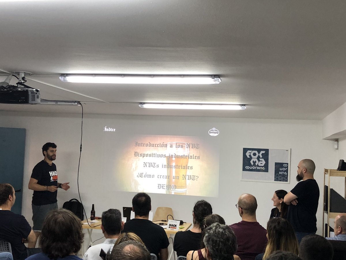 ramonsuarez_'s tweet photo. @hackandbeers 1er aniversario Vol. 5 #hbvigo π charlas sobre #ciberseguridad π» de @iGomezAlonso @AaronFlecha @ClaudioChn en @formacoworking @coworkingal #hackandsweets #hackandkids #hackandgirls #cybersecurity https://t.co/BP9RKmbWBb