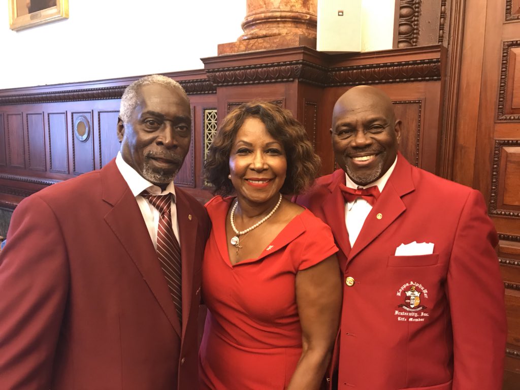 MikeDonofrio_'s tweet photo. The red jackets have arrived! @kapsi1911 making announcement abotn 84th Grand Chapter Meeting later this moth. @PhillyTrib https://t.co/eZ4yUlE430