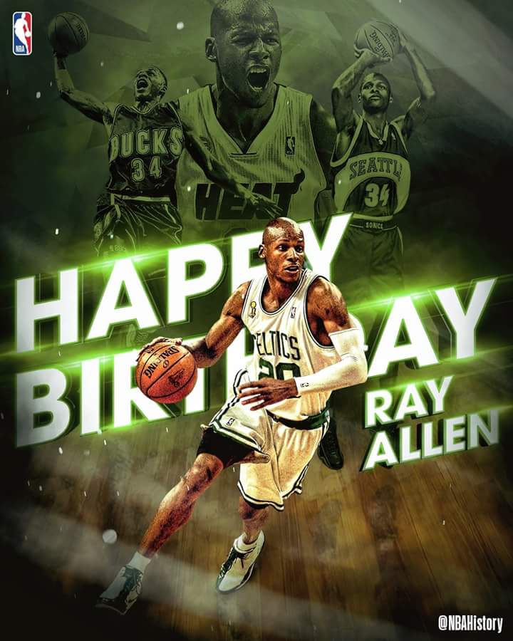 Happy 43rd birthday to Ray Allen, the NBA\s all-time leader in 3-pointers! 