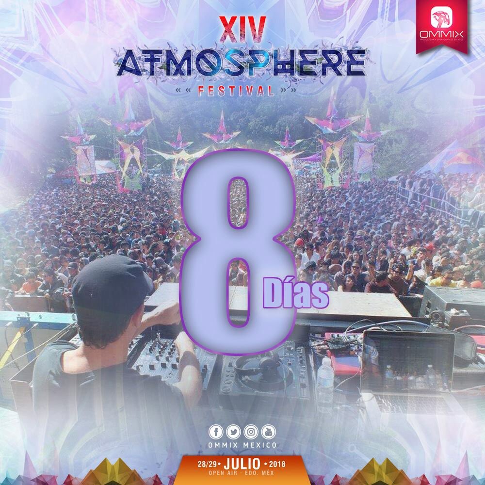 OmmixMexico's tweet photo. Un día menos que restar en el camino hacia Atmosphere Festival Mexico, tan solo 8 días nos separan de hacer historia por decimocuarta vez y vivir una edición más de lo que se ha convertido en uno de los festivales de #Psytrance mas importantes del país. https://t.co/EOgBmmgUGB