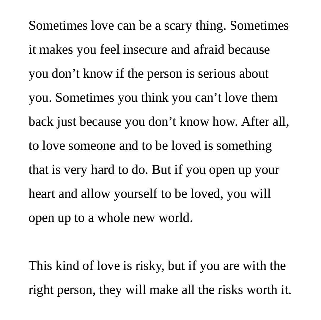 sometimes love can be a scary thing