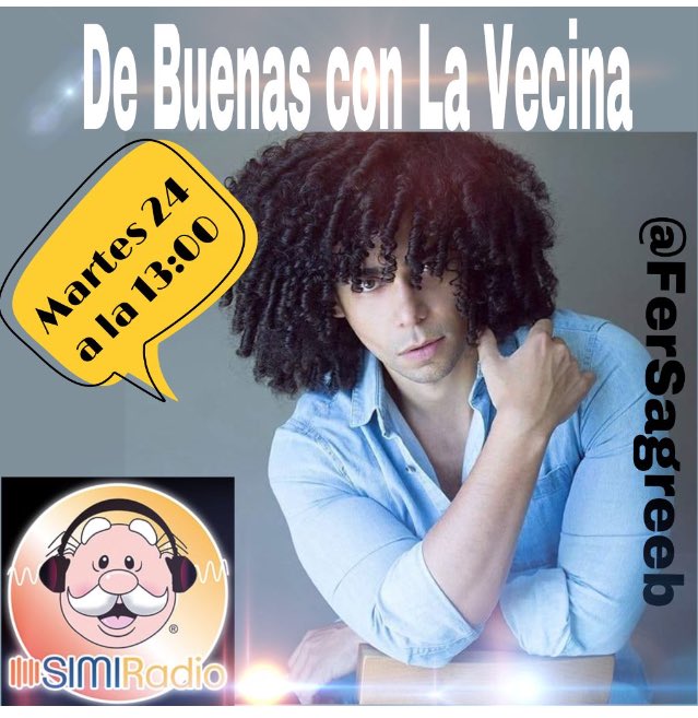lavecinavanessa's tweet photo. No se pierdan este martes #DeBuenasConLaVecina a las 13:00 invitados especial @fersagreeb #reto4elementos  por @simiradio https://t.co/d78V3os1TK y ve la transmisión en vivo por #facebooklive https://t.co/ckZVV6rDcr